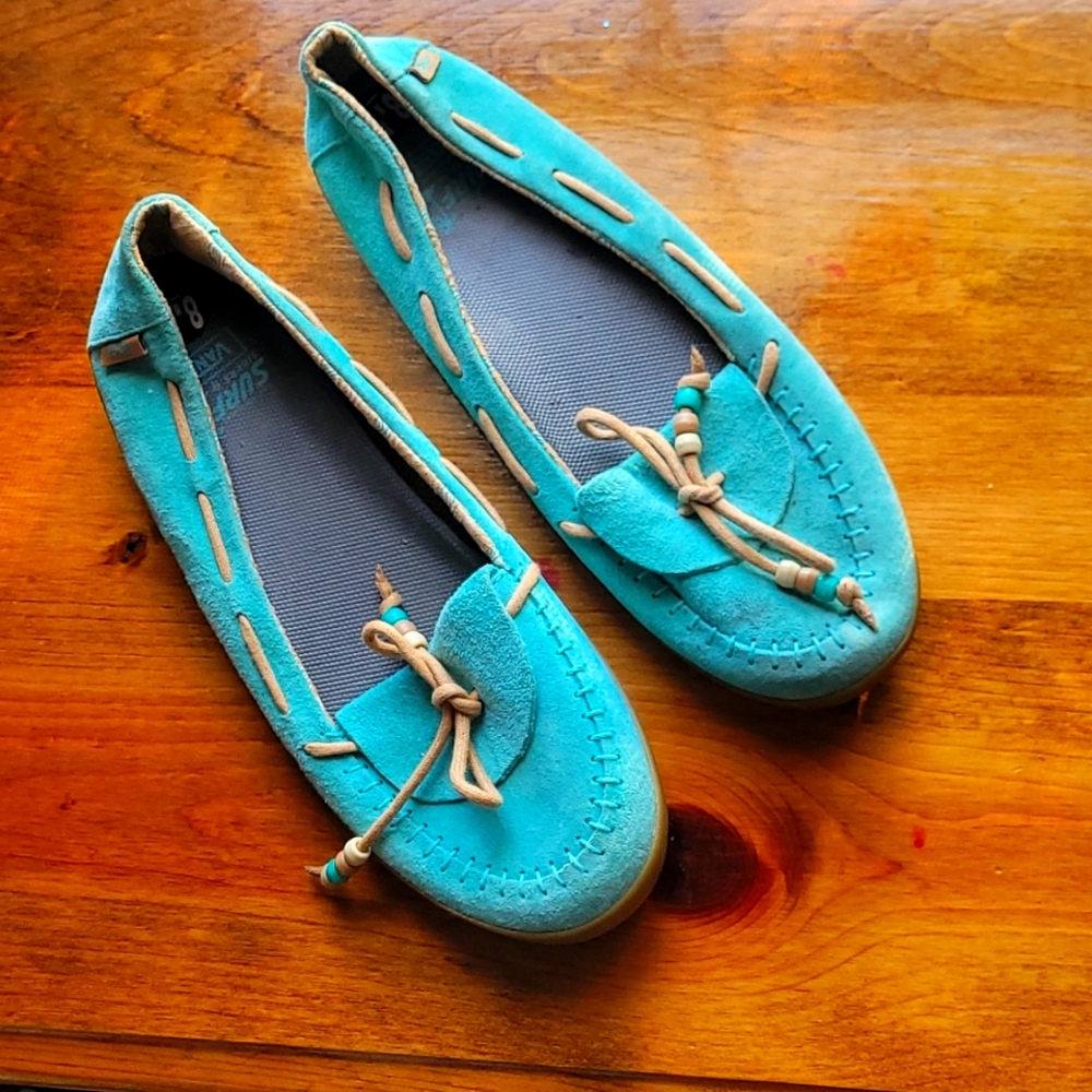 Teal surf siders Vans